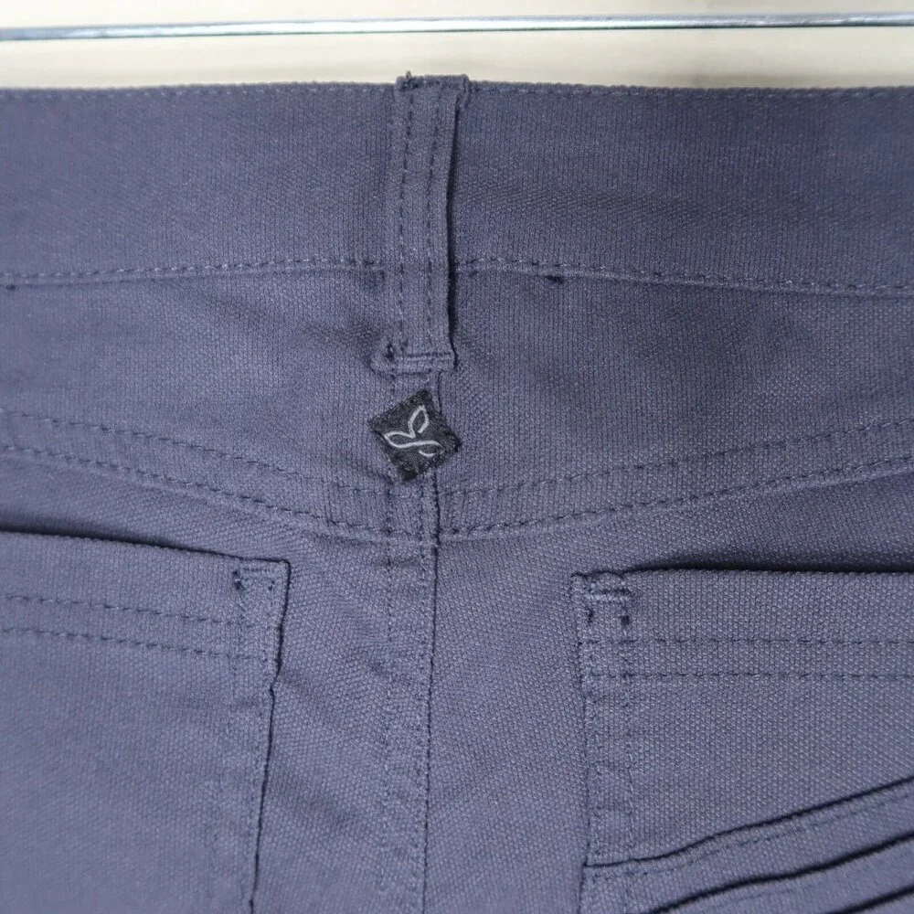 prAna Brenna Gray Moto Skinny Jeans Pants Trousers Low Rise Stretch EUC Womens 0 - Picture 9 of 14
